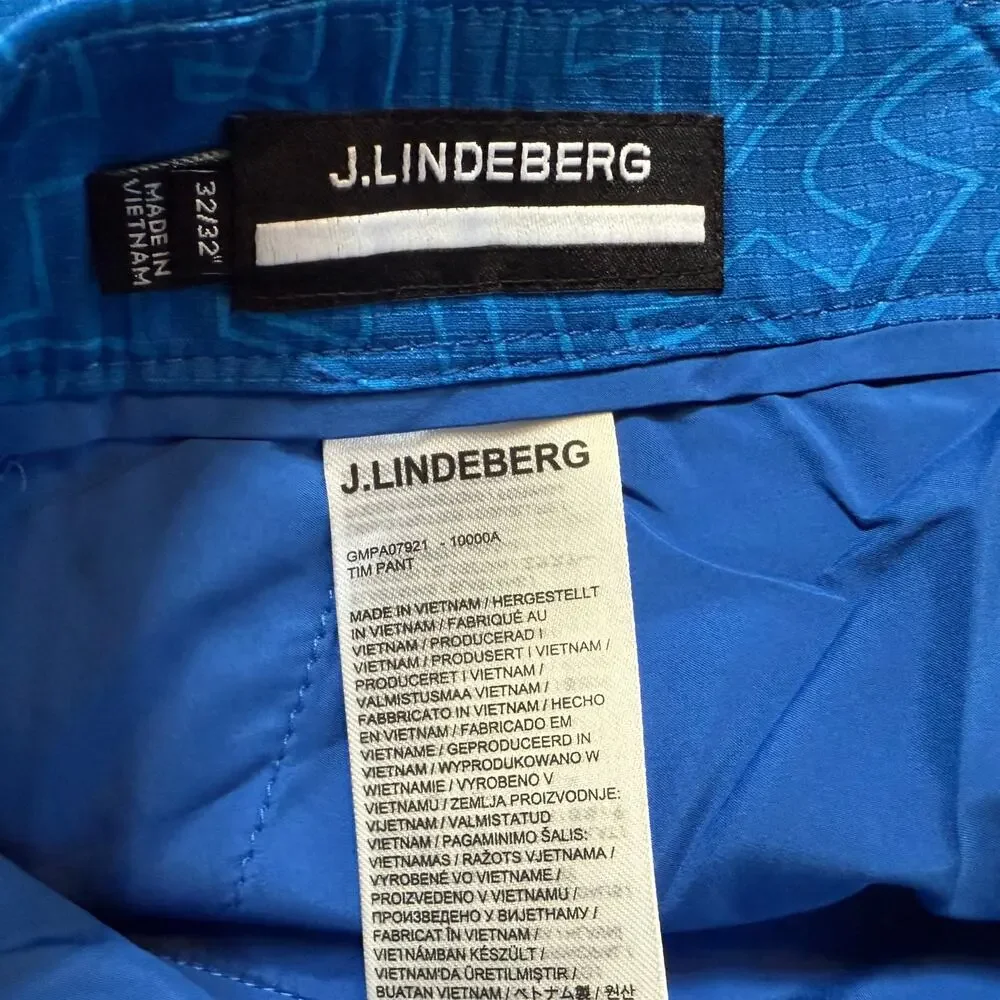 J.Lindeberg Tim Pant | Lapis Bridge Swirl | 32x32 | NWT | Golf Trousers